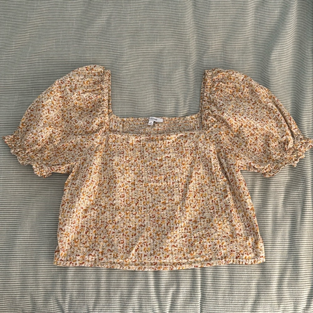 Madewell Hopewell Puff Sleeve Top Size M
